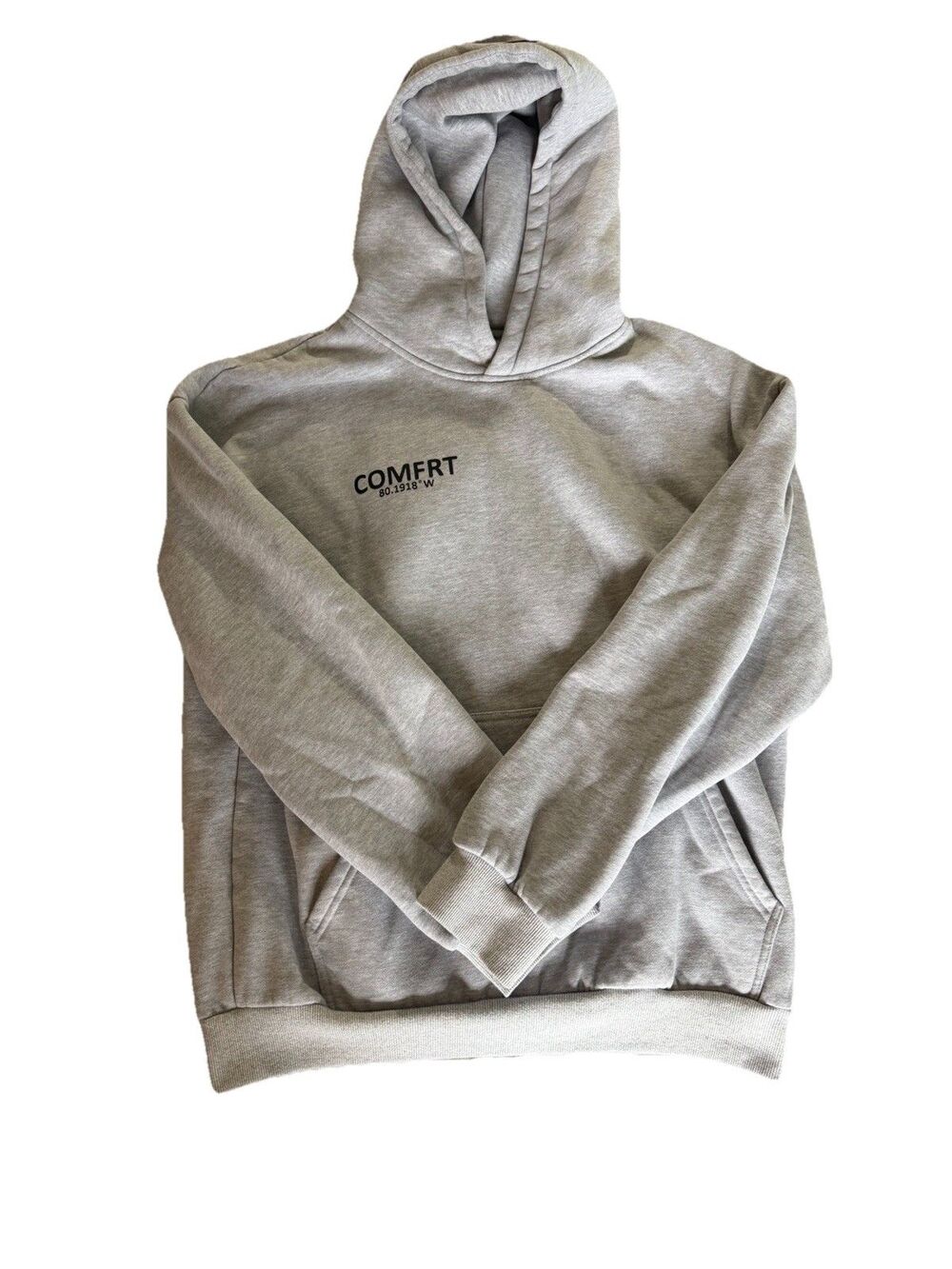 Comfrt Pullover Hoodie Gray Size Large Graphic Coordinates Sweatshirt Mens Women